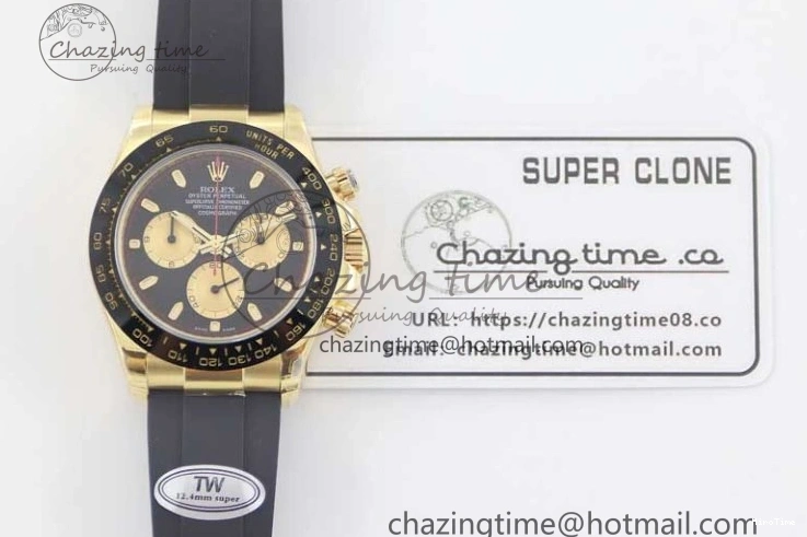 MiroTime 0517 Daytona 116518 TWF 1:1 Best Edition 904L Steel Black Gold Dial on Oysterflex Strap A Comfortable 2422